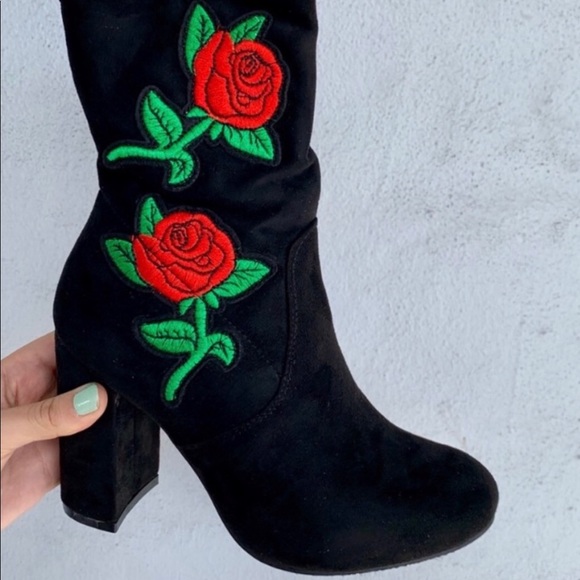 ‼️Black Floral Bootie‼️ - Picture 2 of 7